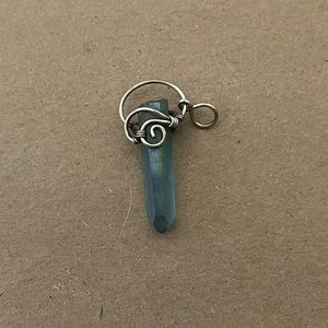 Aquamarine raw crystal necklace